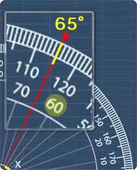 the measured angle is 65 degrees