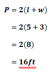 Using the formula for the perimeter of a rectangle