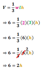 substituting the values of V, w, and l