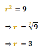 square root of 9 is 3