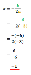 solving for x and it is found to be -1