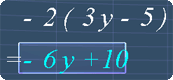 The expression is now -6y +10