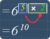 Multiply the exponents, 5 with 2 gives 6 to the power of 10