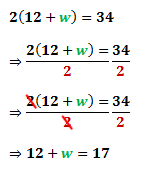 dividing both sides of the equation with 2