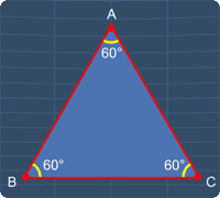 Each internal angle is 60 degrees