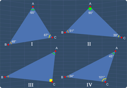 identify all the right triangles