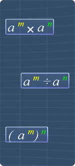 First three exponent laws to demonstrate