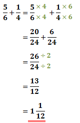 Math Expression: Adding Fractions Worksheet - Unlike Denominators