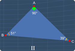 Triangle II is a right triangle