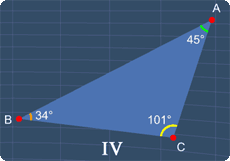 Triangle IV is a not a right triangle