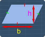 a parallelogram with the base b and height h
