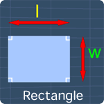 a rectangle with the length l and width w