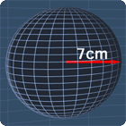 sphere with the radius 7cm