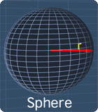 a sphere with a radius r