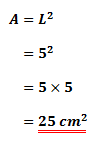 Using the formula for the area of a square