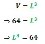 Calculating the length of the sides of a cube