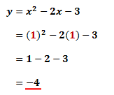 calculating for y when x is 1