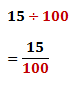 the fraction, 15/100