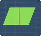 parallelogram folded along the vertical line