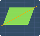 parallelogram with diagonal line