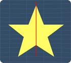 five-pointed star with line