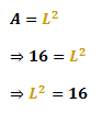 substituting A with 16