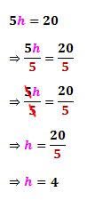 solving the equation for h