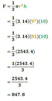 Calculating the volume of a cone