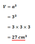 Using the formula for the volume of a cube