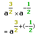 The term to simplify using the first law of exponents