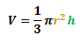 formula for the volume of a cone