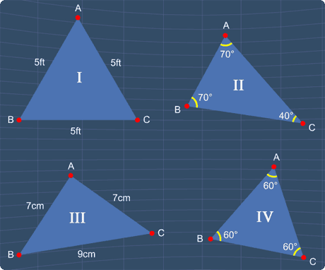 identify all the equilateral triangles