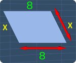 parallelogram with all the side lengths shown