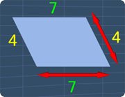 parallelogram with all the side lengths shown