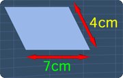 parallelogram with sides of 4cm and 7cm