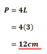 Using the formula for the perimeter of a square