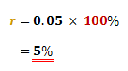 converting 0.05 to percent