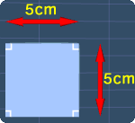 a square with all sides of length 5cm