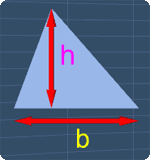 a triangle with base b and height h