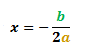 vertex quadratic x-coordinate formula, x= -b/2a