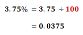 converting 3.75% to decimal