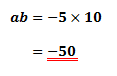 ab is equals to -50