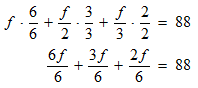 changing all the denominators to 6