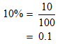 converting 10 percent to decimal