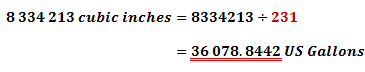 converting cubic inches to US gallons
