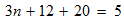 5n subtract 2n gives 3n