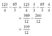 subtracting 123/4 with 65/3