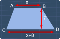 trapezium with the height 7cm