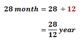 converting 28 months to year