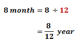 converting 8 months to year